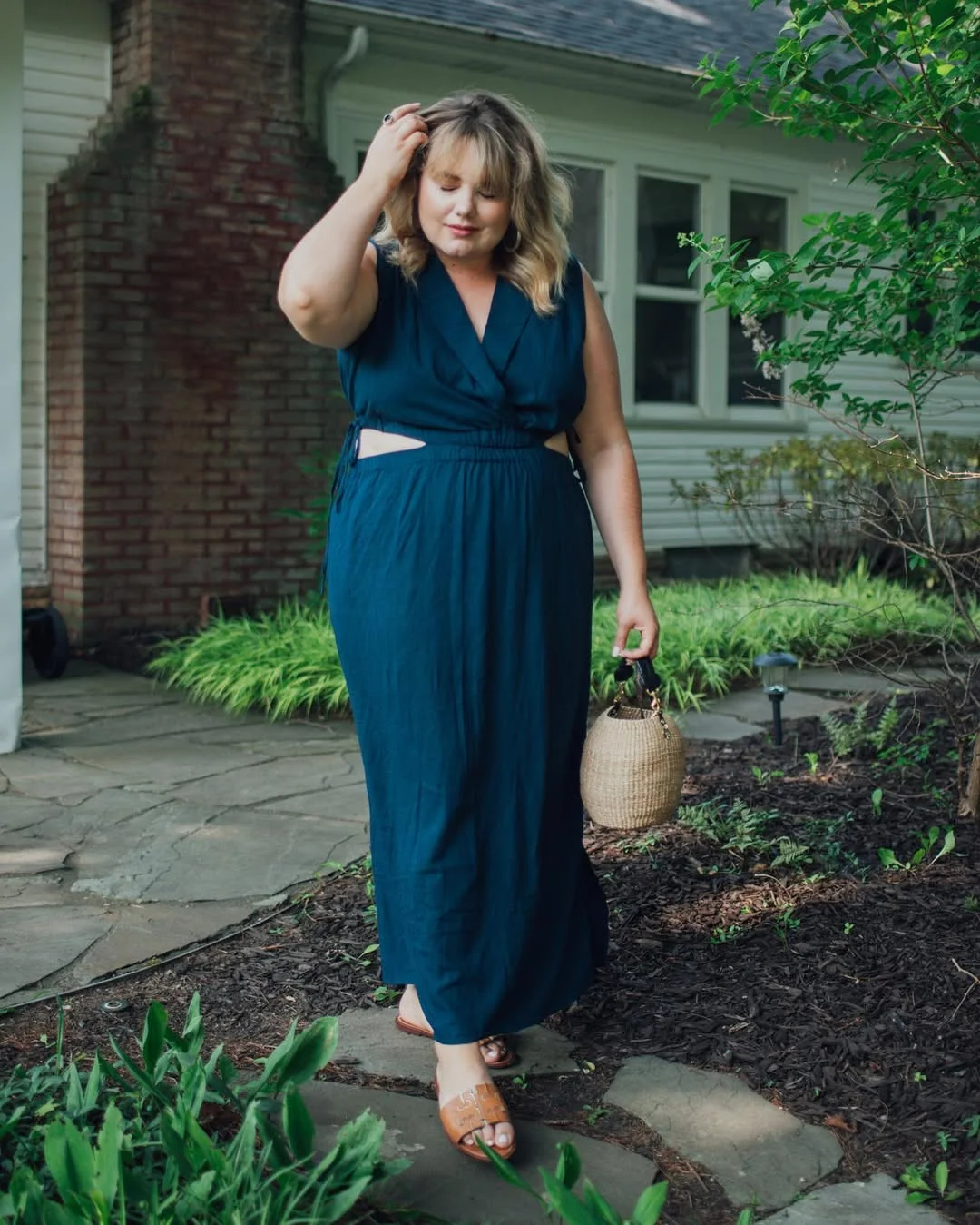 plus size summer outfits for women 2026 Deep Teal Wrap Dress For Garden-Day Confidence