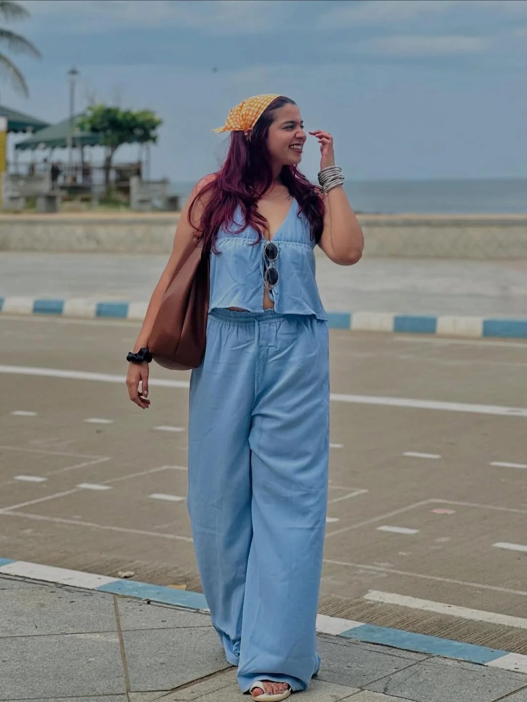 summer beach outfit for women 2026 Sky Blue Co-Ord For A Breezy Boardwalk Mood