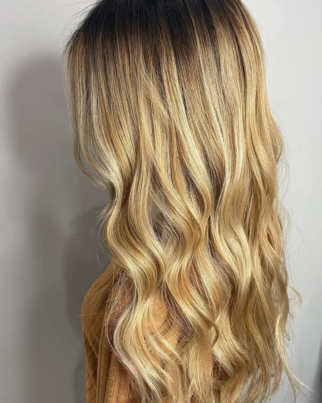 golden summer honey blonde hair color 2026 Golden Honey Waves With Bright Balayage Ribbons