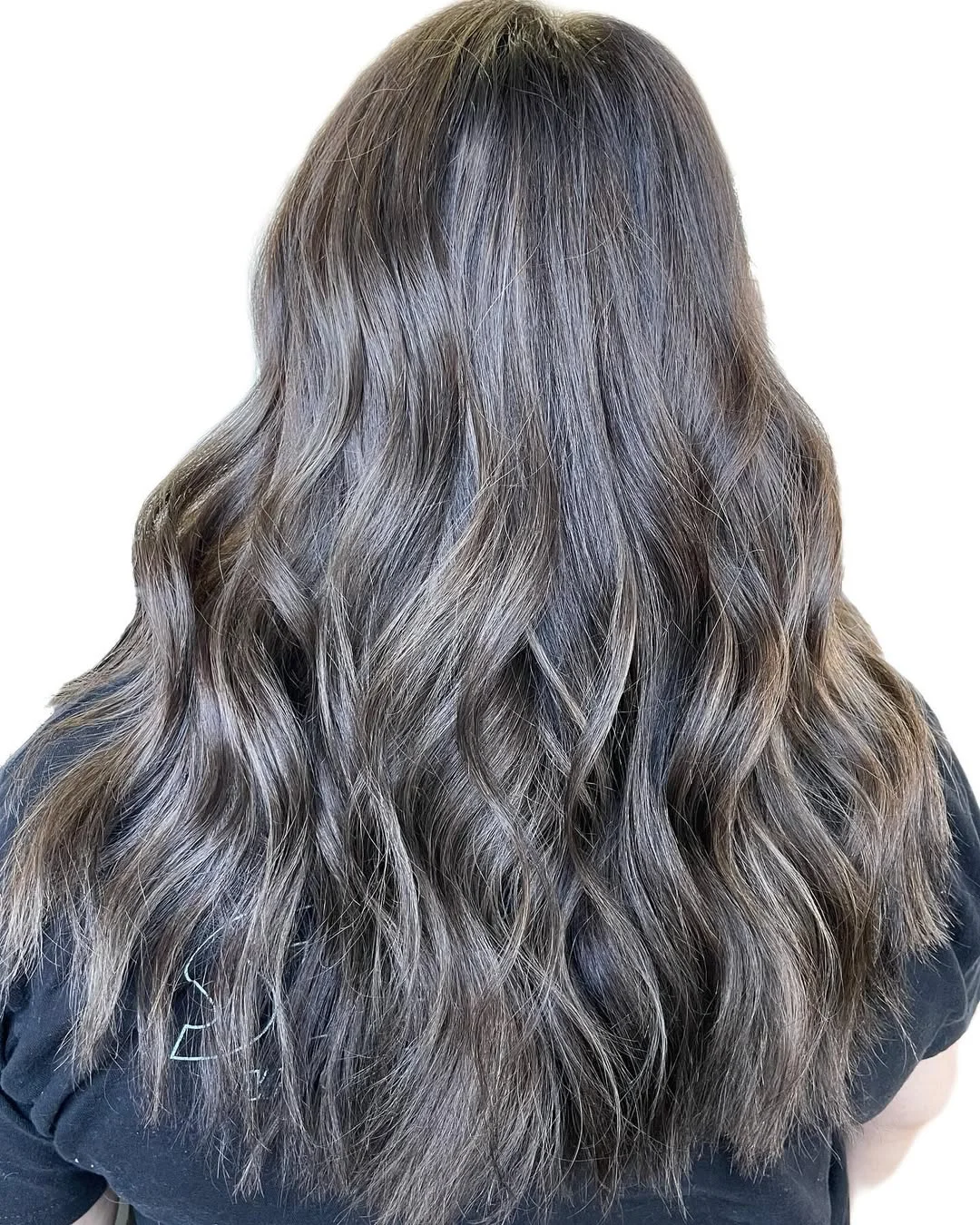 low maintenance summer hair color for brunettes Smoky Ash Brunette With Lived-In Waves