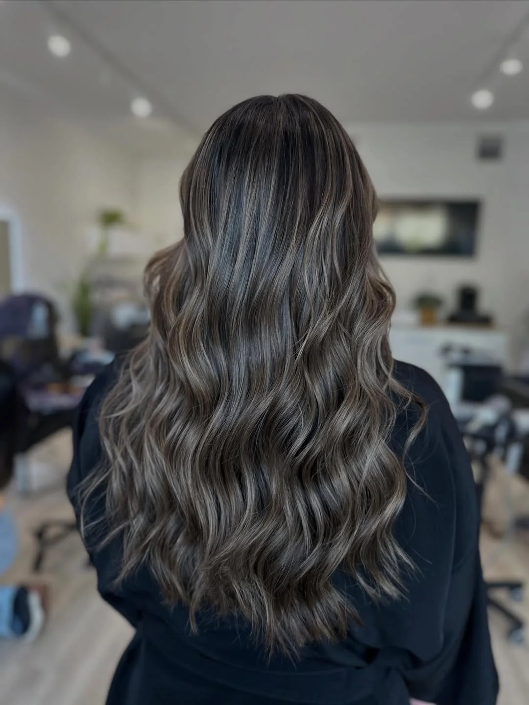 low maintenance summer hair color for brunettes Cool Taupe Brunette With Soft Shadow Dimension