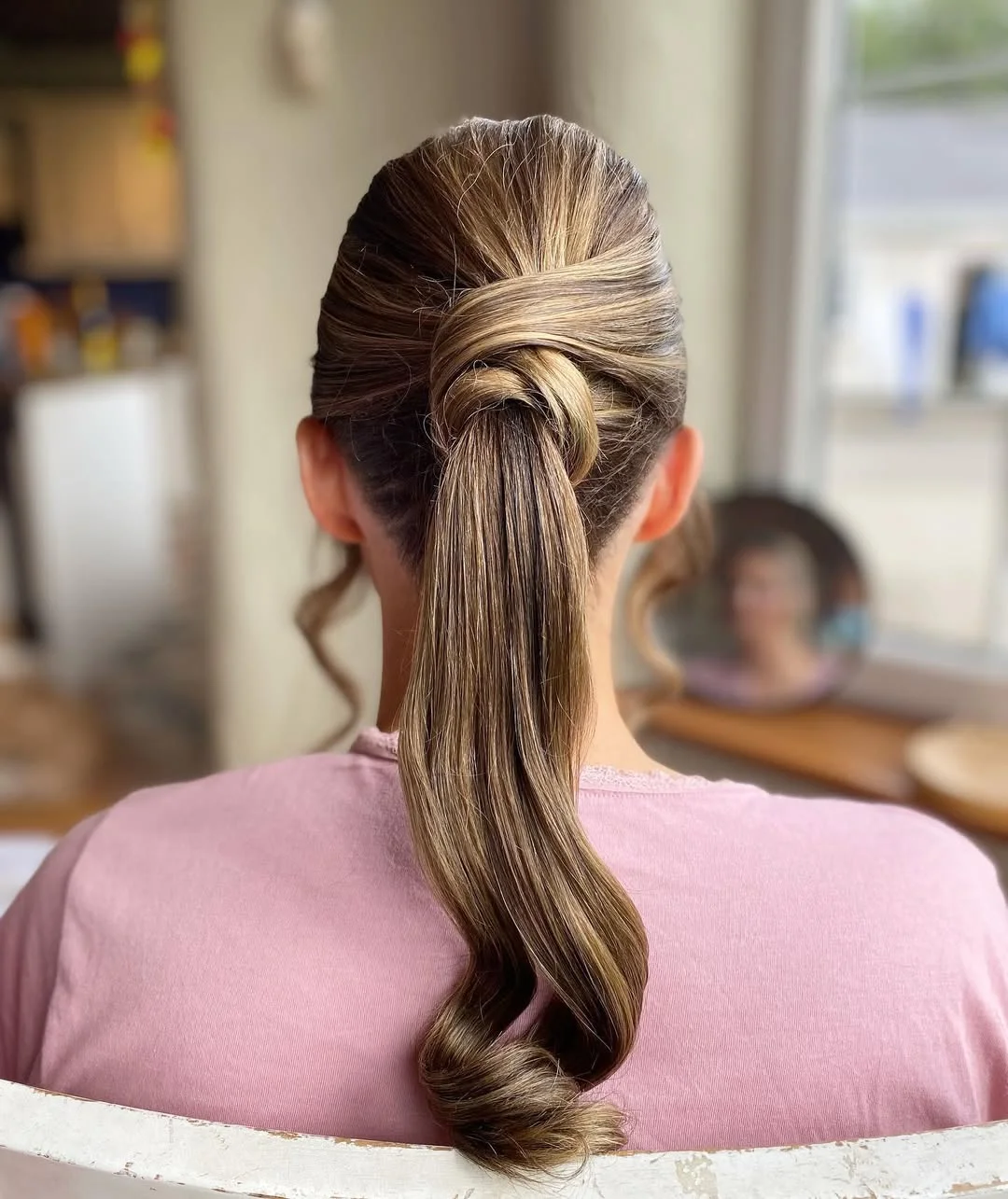 low summer ponytail hairstyle 2026 Wrapped Low Ponytail with Smooth Curled Ends