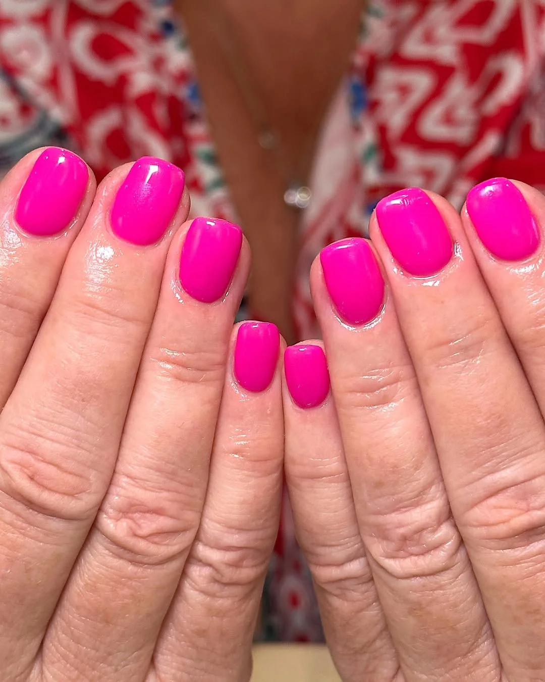 pink summer nails 2026 Short Square Hot Pink Nails For Everyday Summer Color