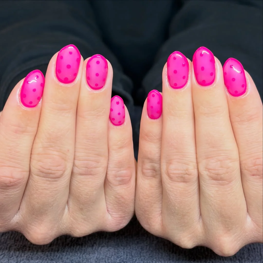 polka dot summer nails 2026 Hot Pink Jelly Dots That Feel Like Pure Summer Fun
