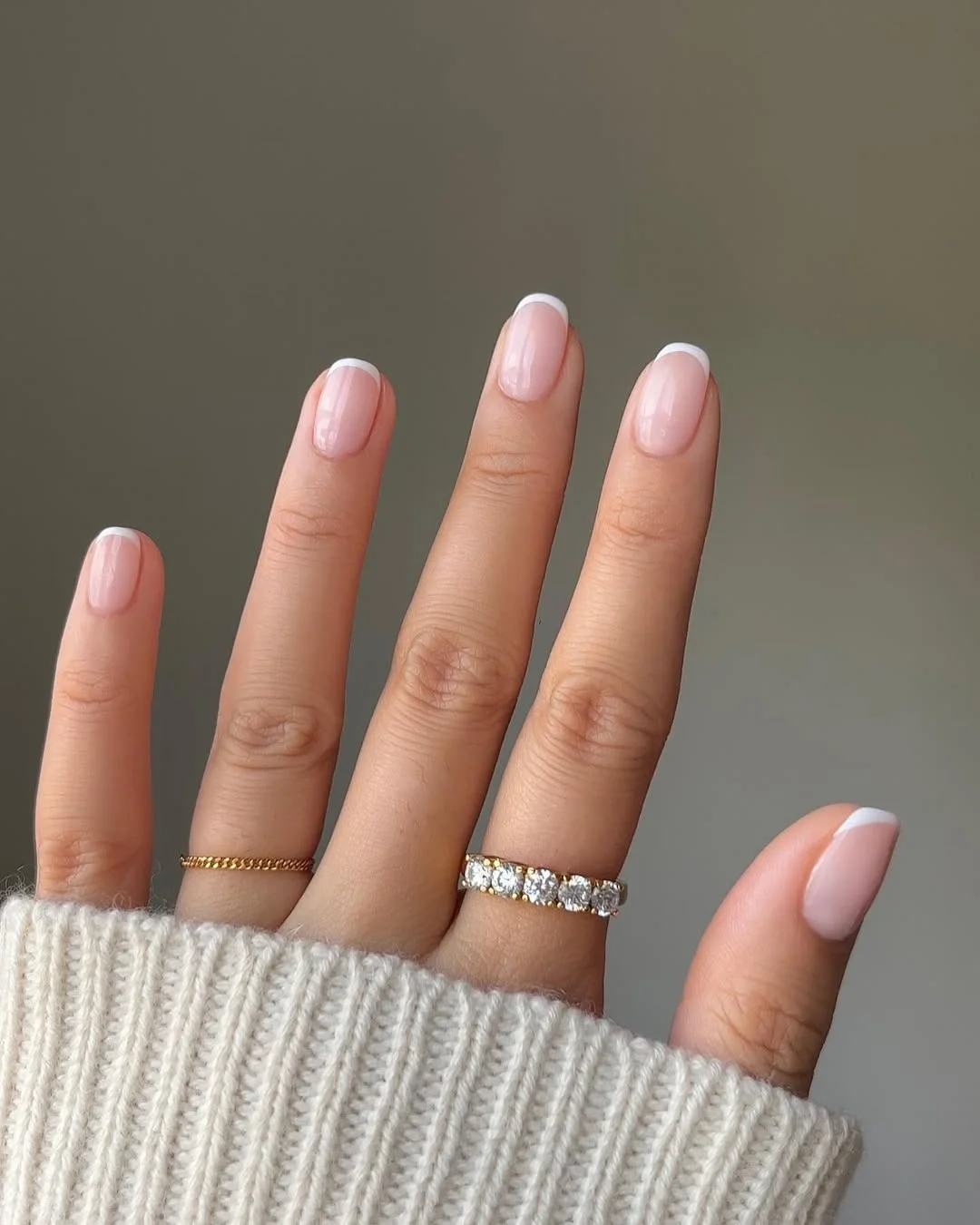 short squoval nails design 2026 Classic White French on Short Squoval Nails