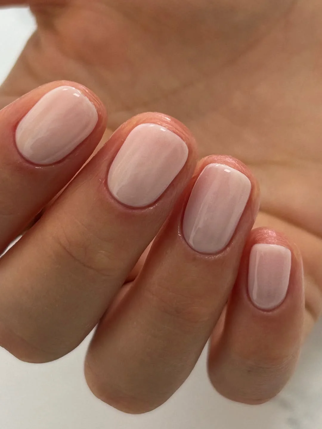 short squoval nails design 2026 Milky White Squoval Nails with a Soft Sheer Finish
