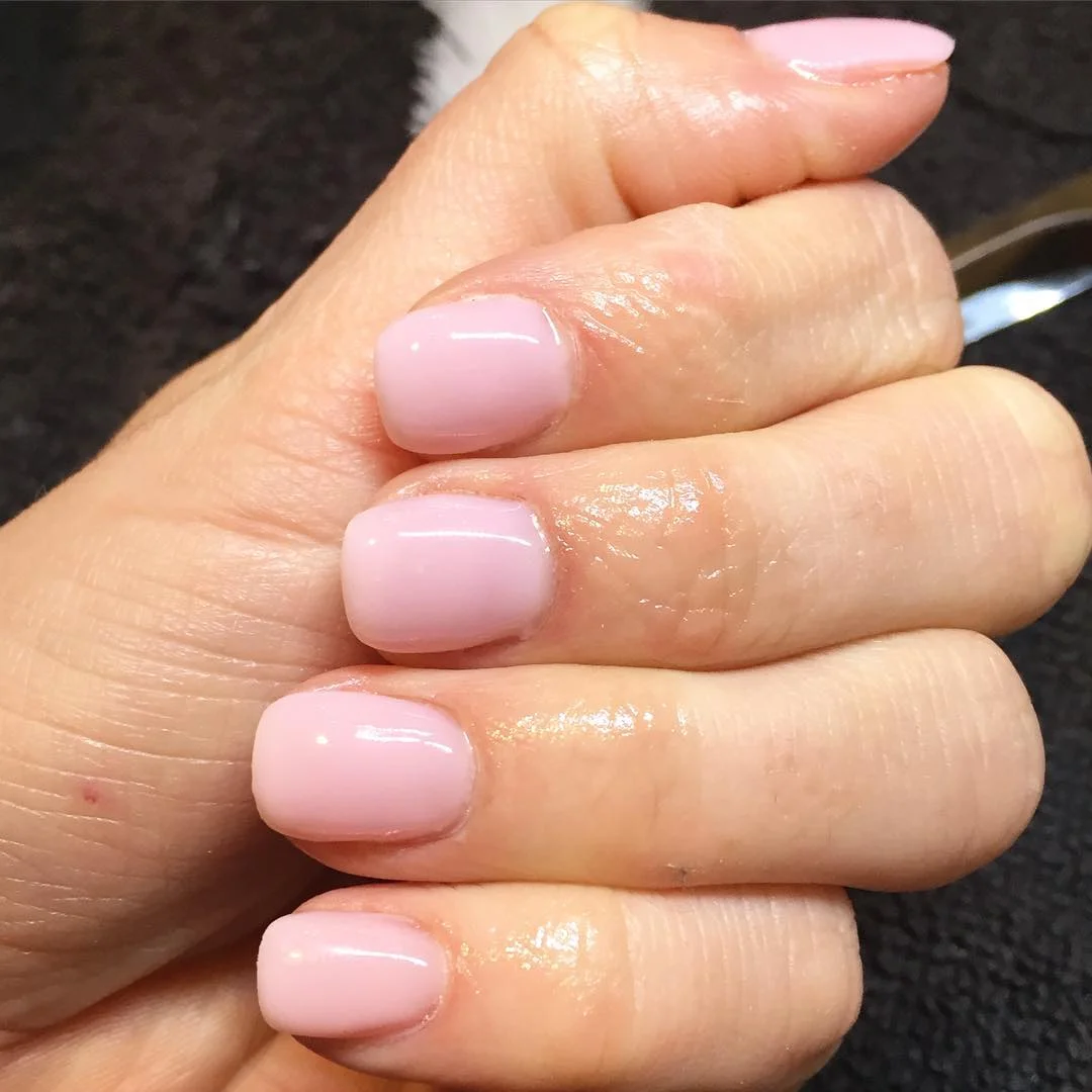 short squoval nails design 2026 Milky Pink Squoval Nails for a Clean Girl Finish