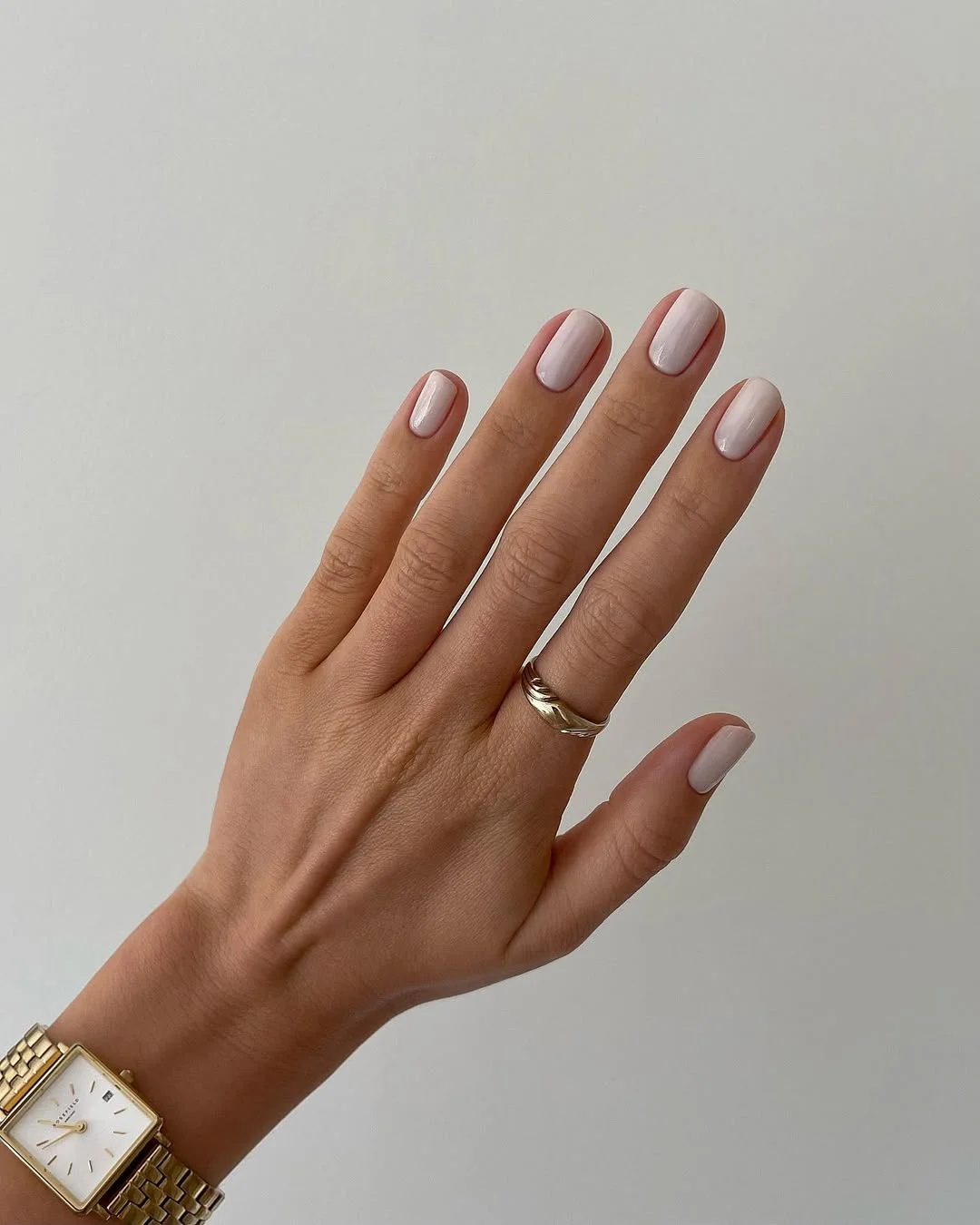 short summer nails 2026 Soft Pearl White Short Almond Nails