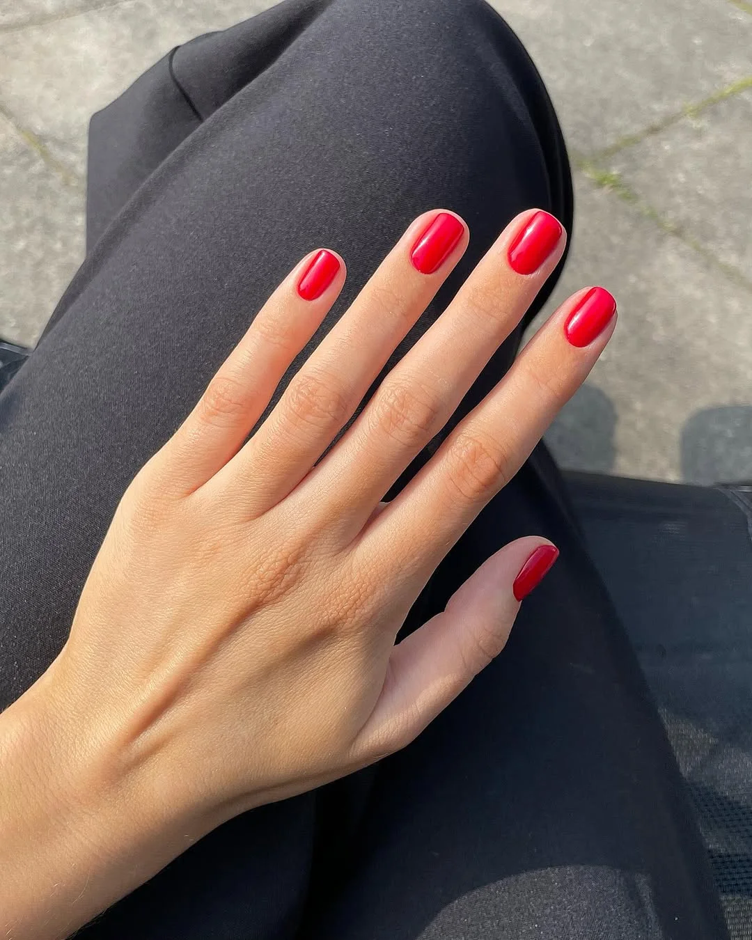 short summer nails 2026 Classic Glossy Red On Short Summer Nails