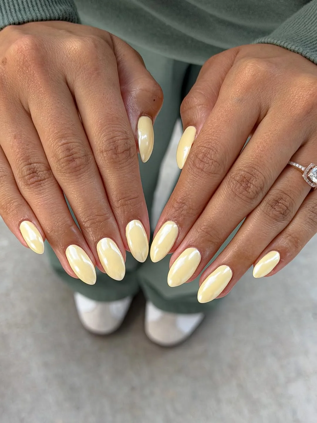 summer dip nails 2026 Butter Yellow Almond Nails For Quiet Sunny Days