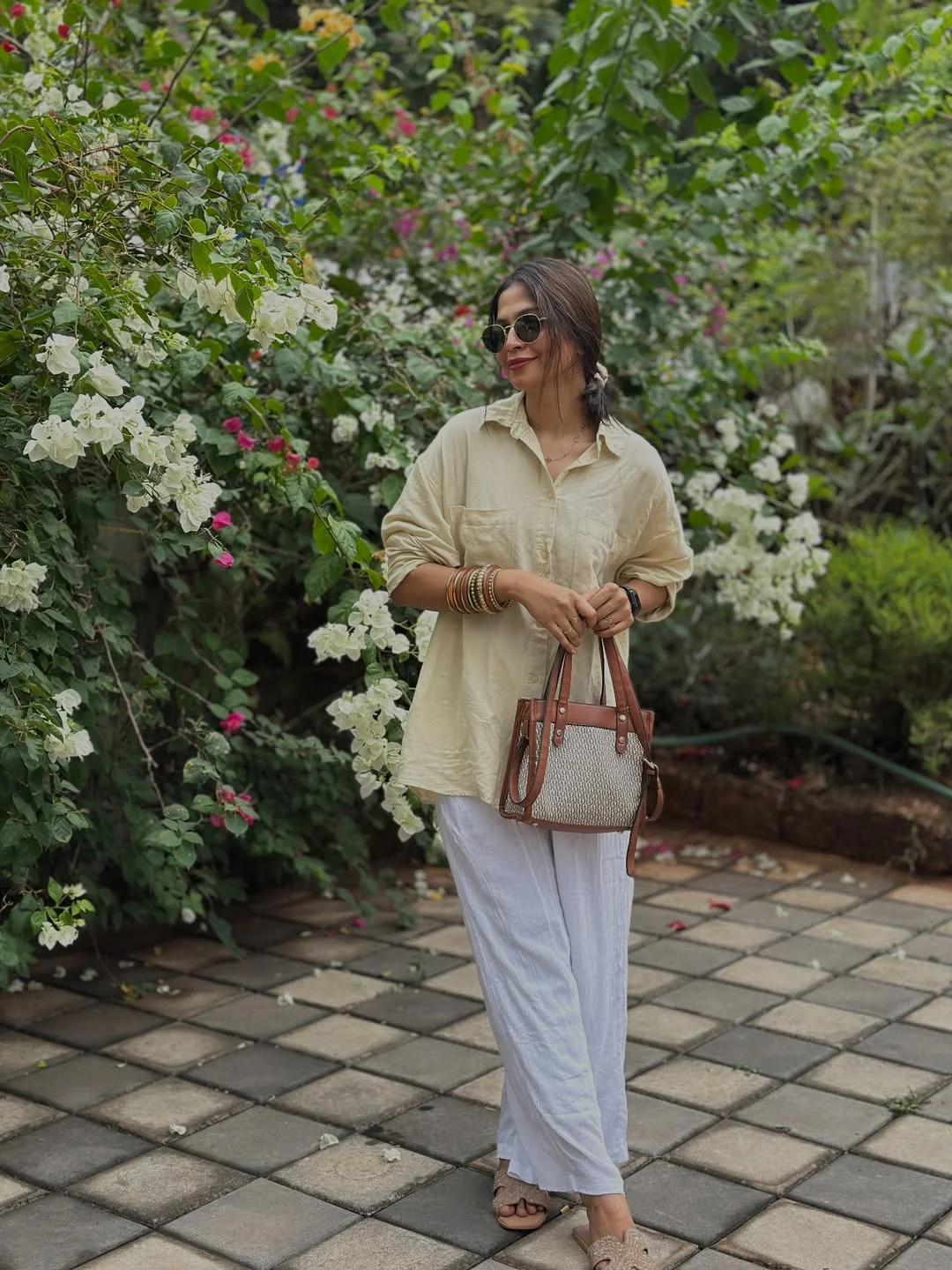 20 summer fashion outfits for women 2026 Loose Linen Layers With White Wide-Leg Pants