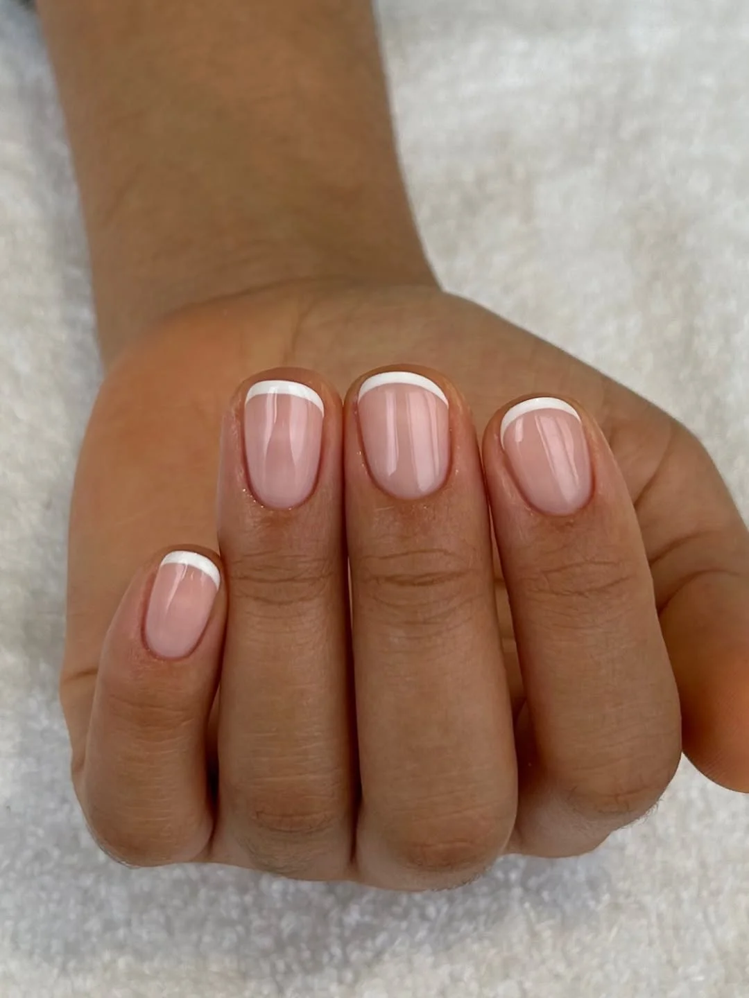 summer french nails ideas 2026 Short Rounded French Nails With A Soft White Smile Line