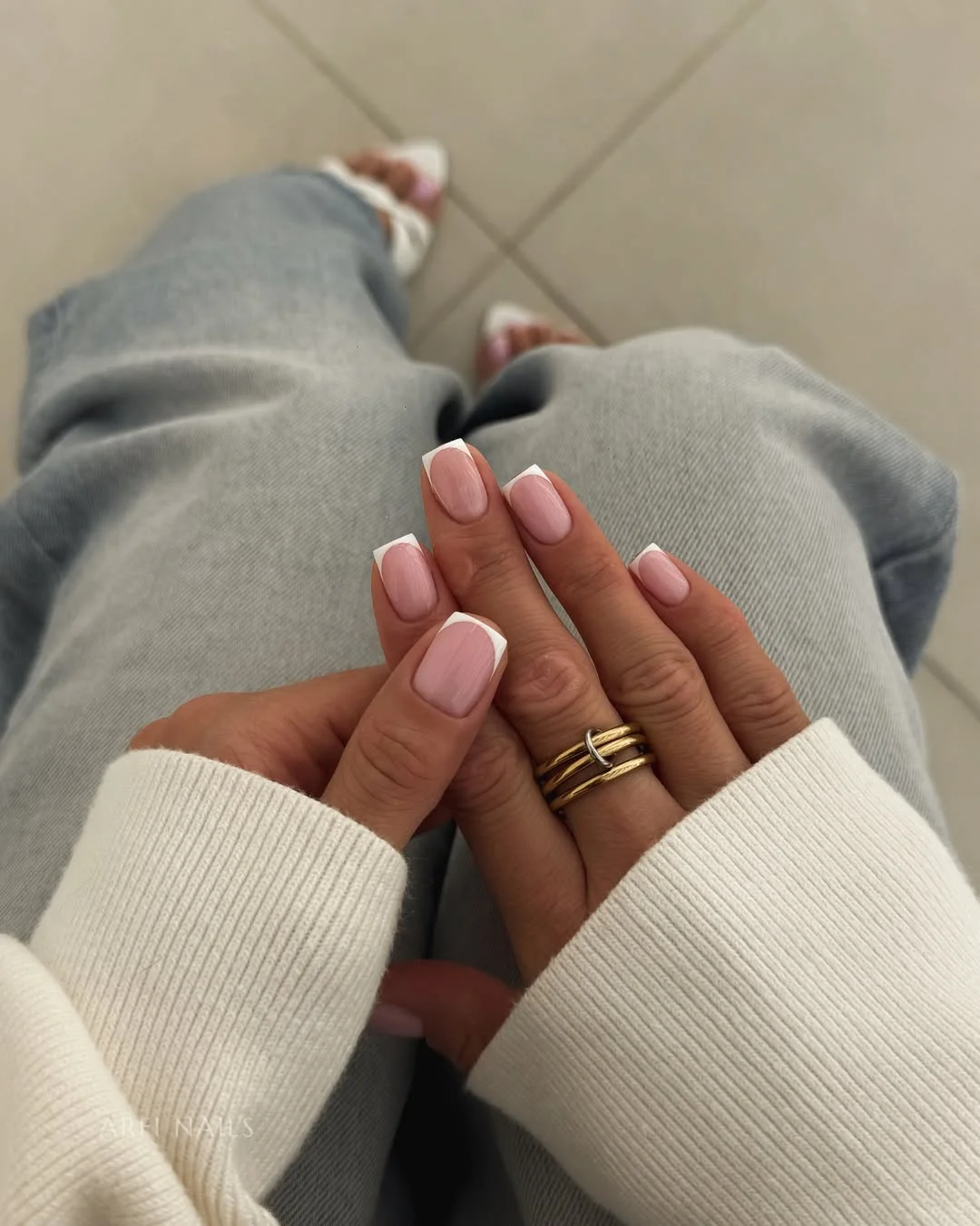 summer french nails ideas 2026 Soft Pink French Tips With a Short Square Finish