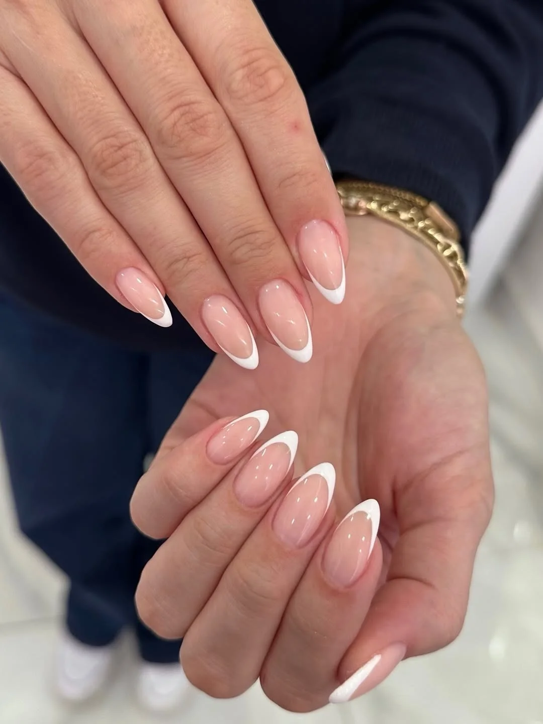 summer french nails ideas 2026 Long Almond French Nails With A Soft White Curve