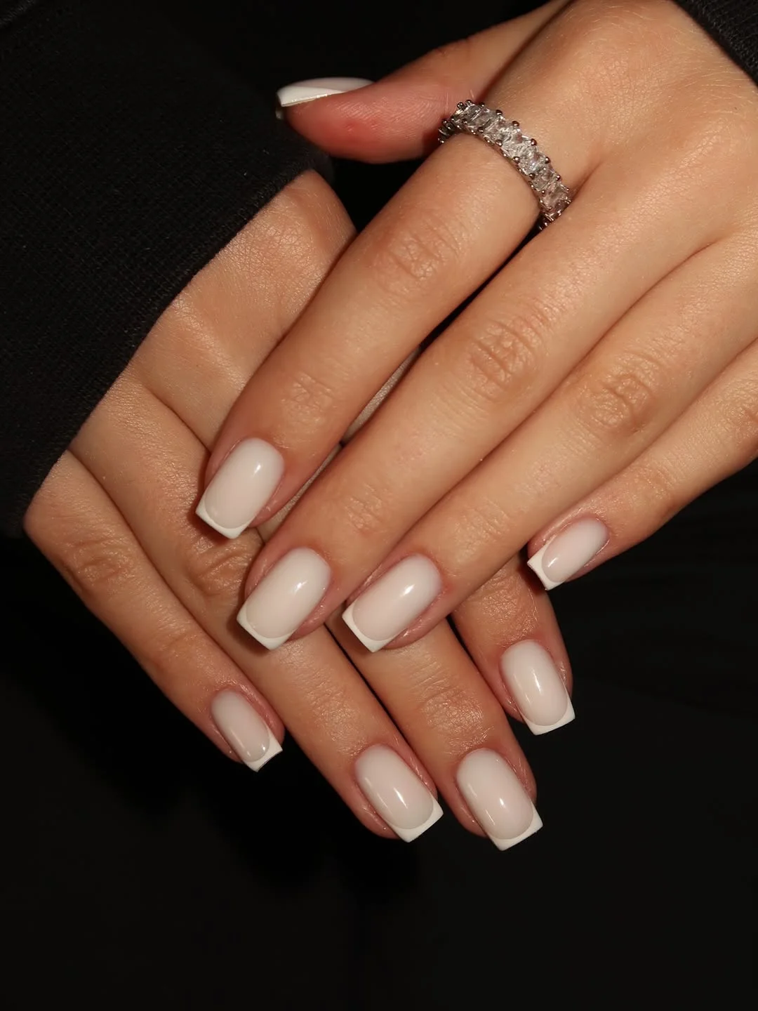 summer french nails ideas 2026 Milky White French Square Nails With Soft Definition