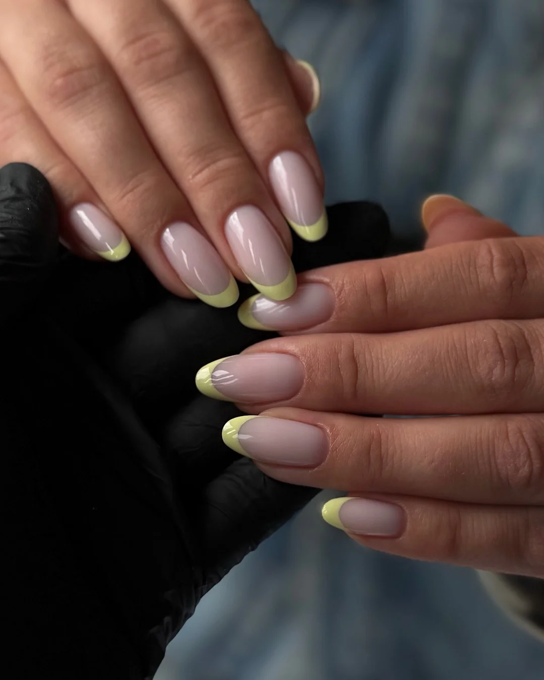 summer french tip nails 2026 Butter Yellow French Tips On Soft Oval Nails
