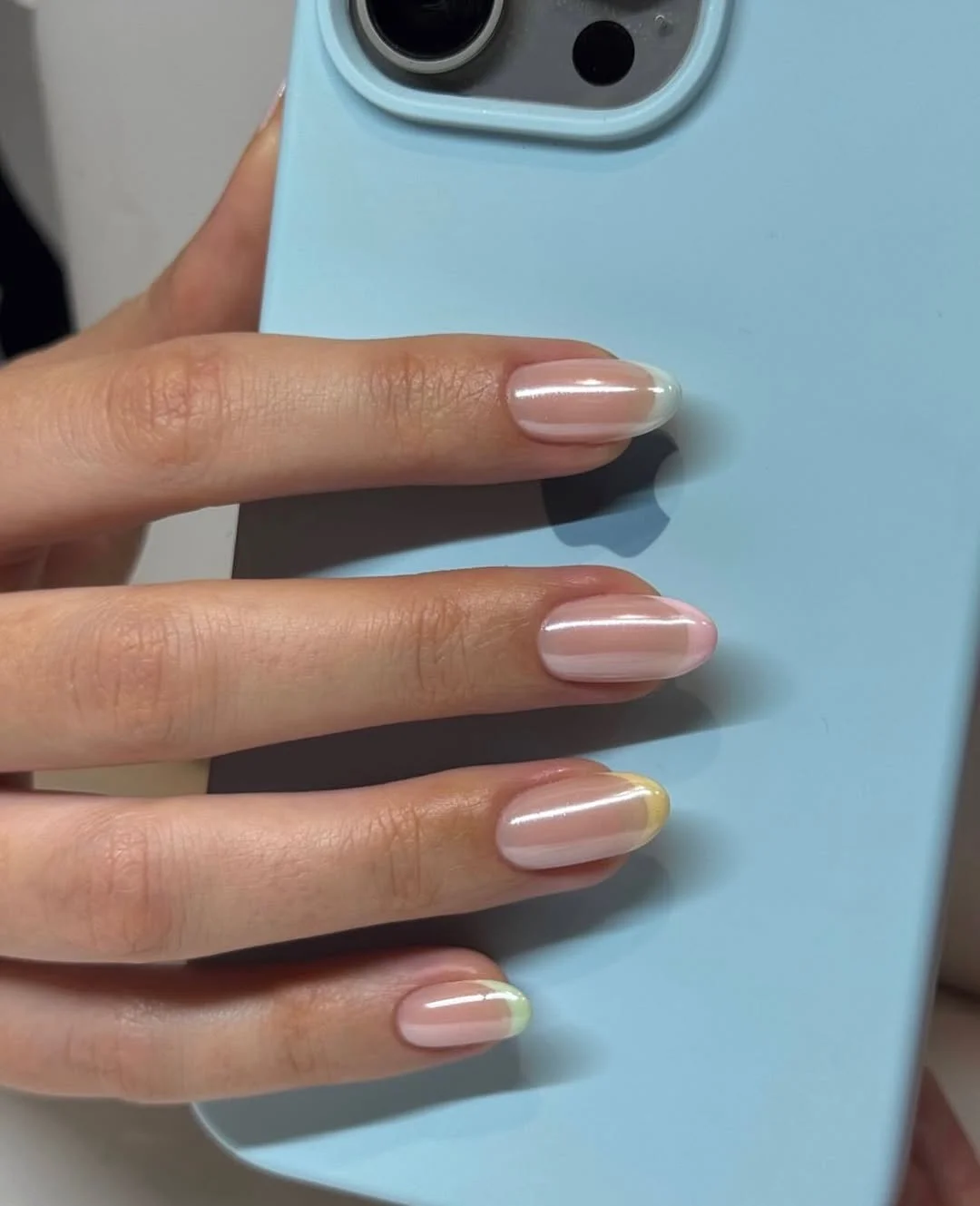 summer french tip nails 2026 Micro Sorbet French Tips On Short Natural Nails