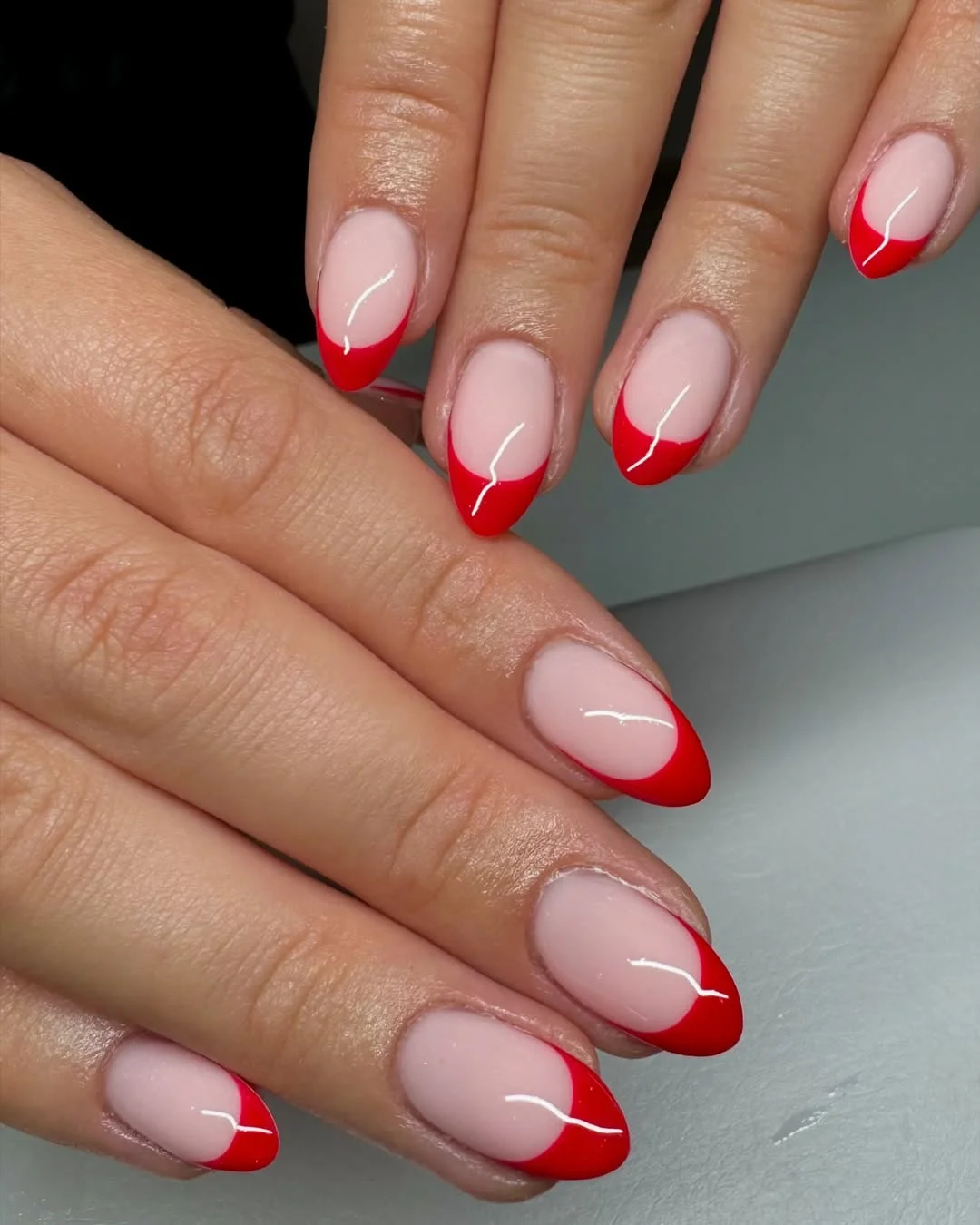 summer french tip nails 2026 Red Almond French Tips For A Juicy Summer Statement