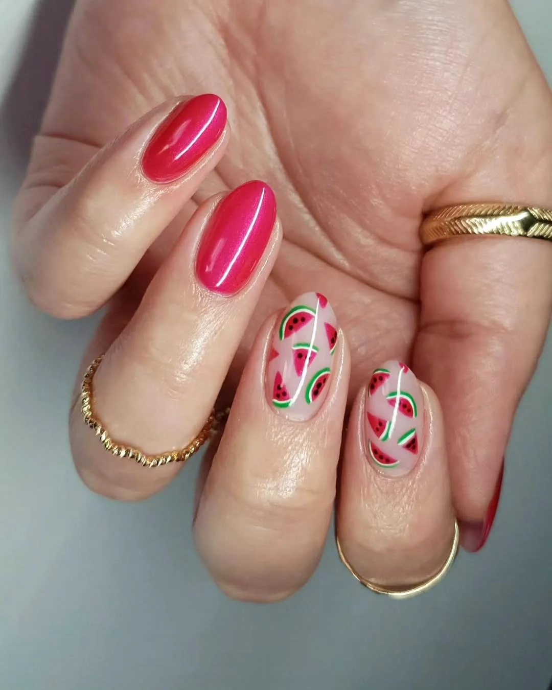 summer gel nails 2026 Watermelon Pink Gel Nails For A Juicy Summer Mood
