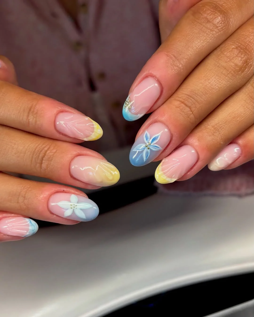 summer nail art 2026 Pastel Bloom Ombre Nail Art