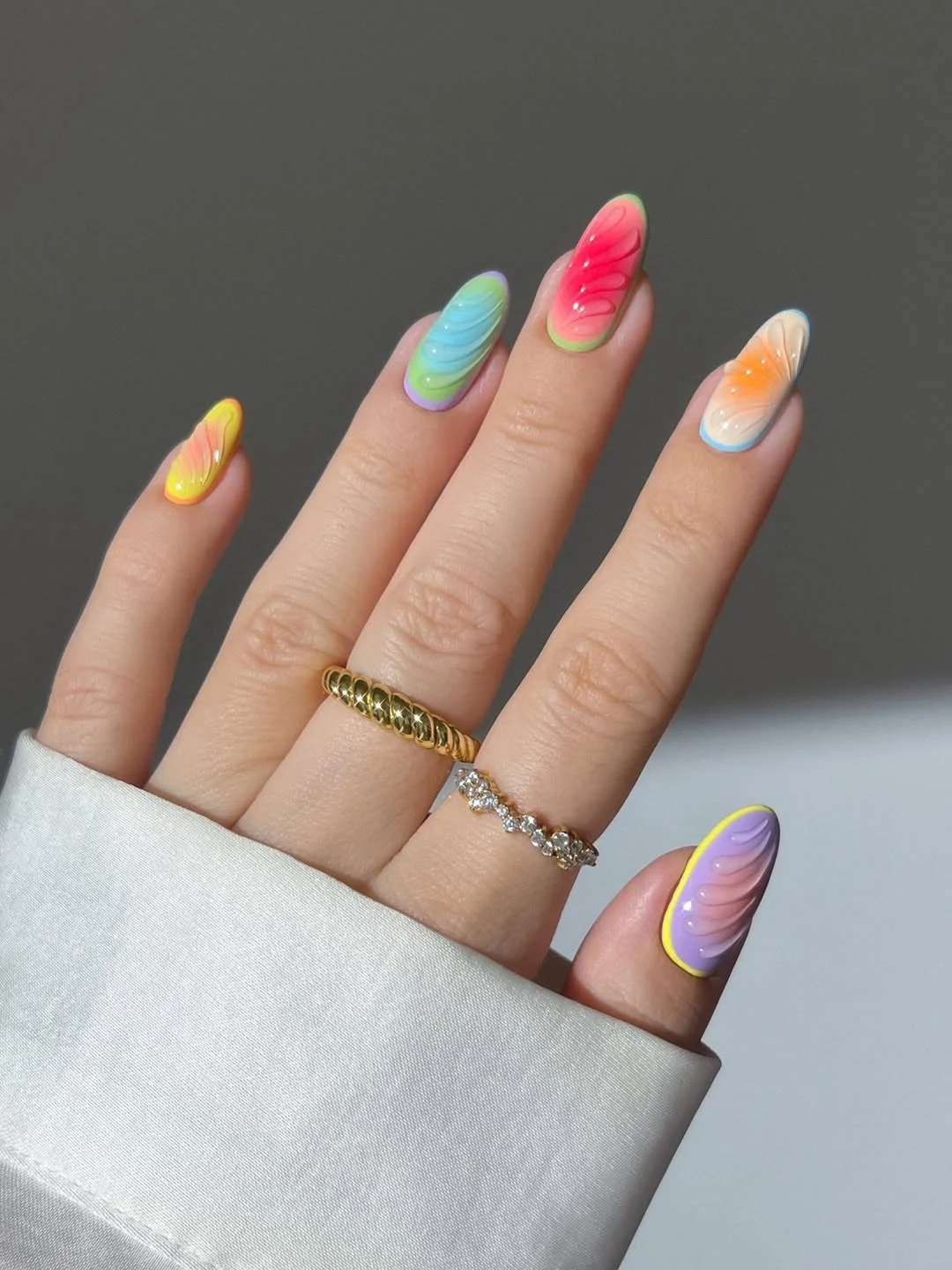 summer nail art ideas 2026 Glossy Sorbet Shell Nails