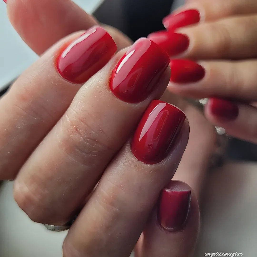 summer nail colors 2026 Glossy Cherry Red For A Polished Summer Mood