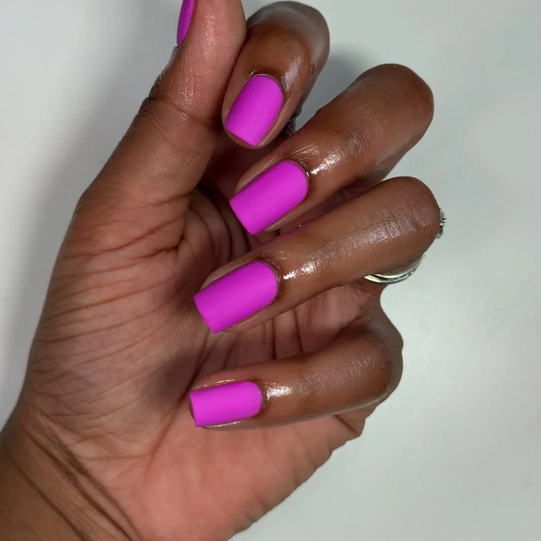 summer nails one color 2026 Matte Magenta Square Nails With A Bold Summer Attitude