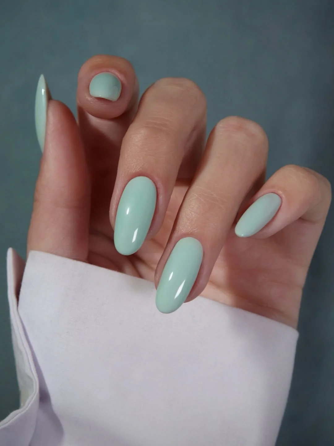 summer nails one color 2026 Soft Mint Almond Nails With A Cool Summer Mood
