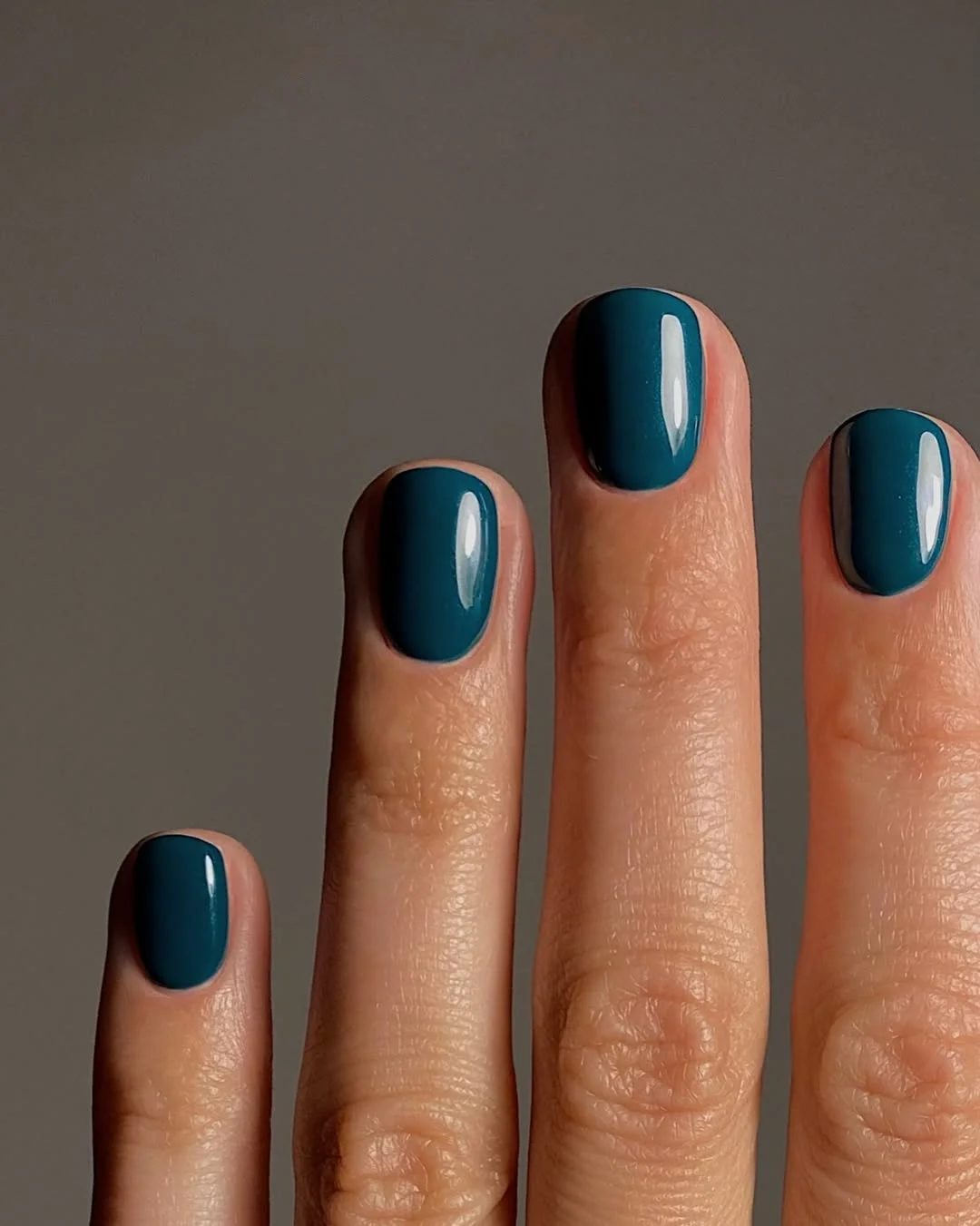 summer nails one color 2026 Deep Teal Short Nails With A Cool Summer Edge