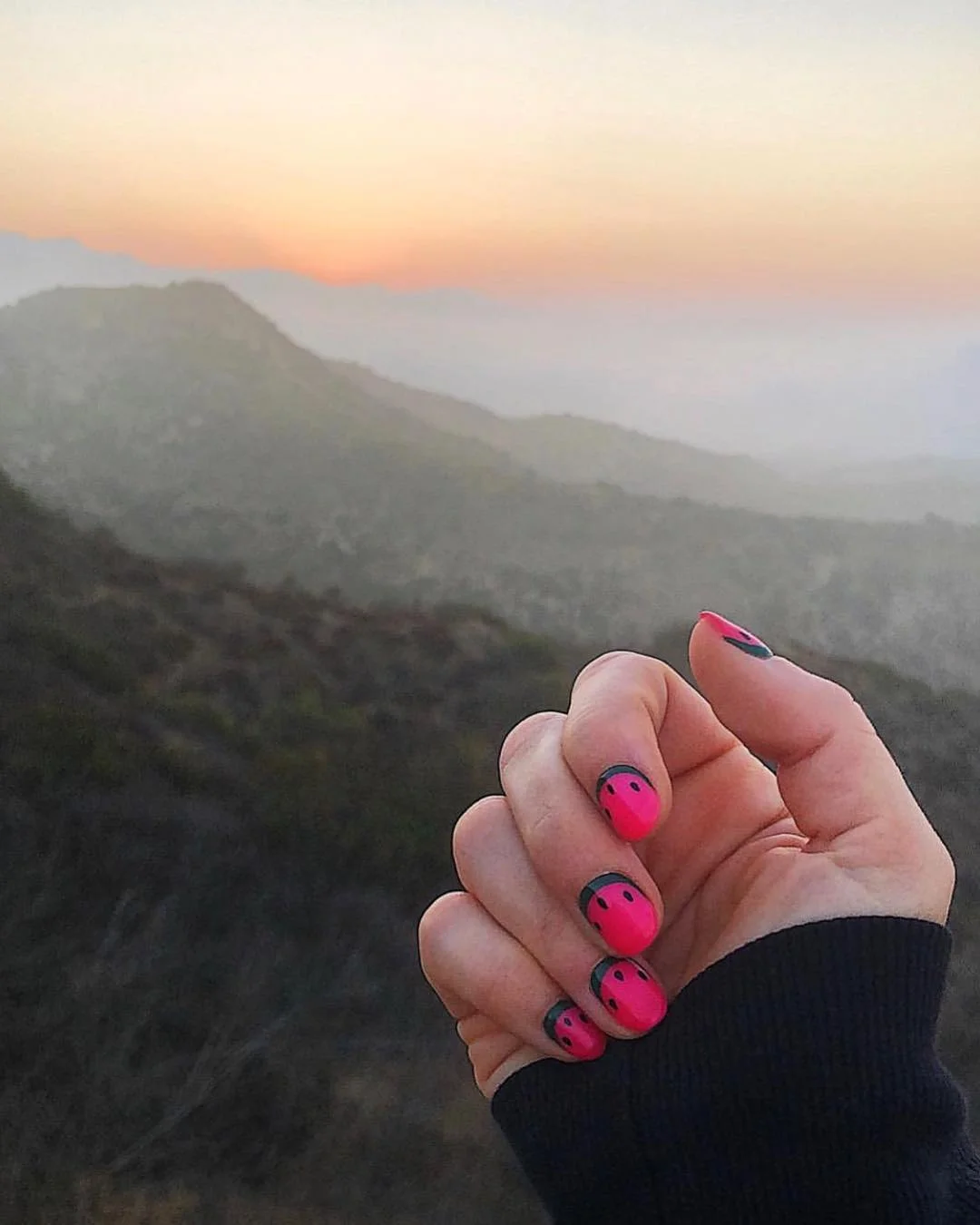 summer nails watermelon 2026 Simple Short Watermelon Nails In Bright Pink