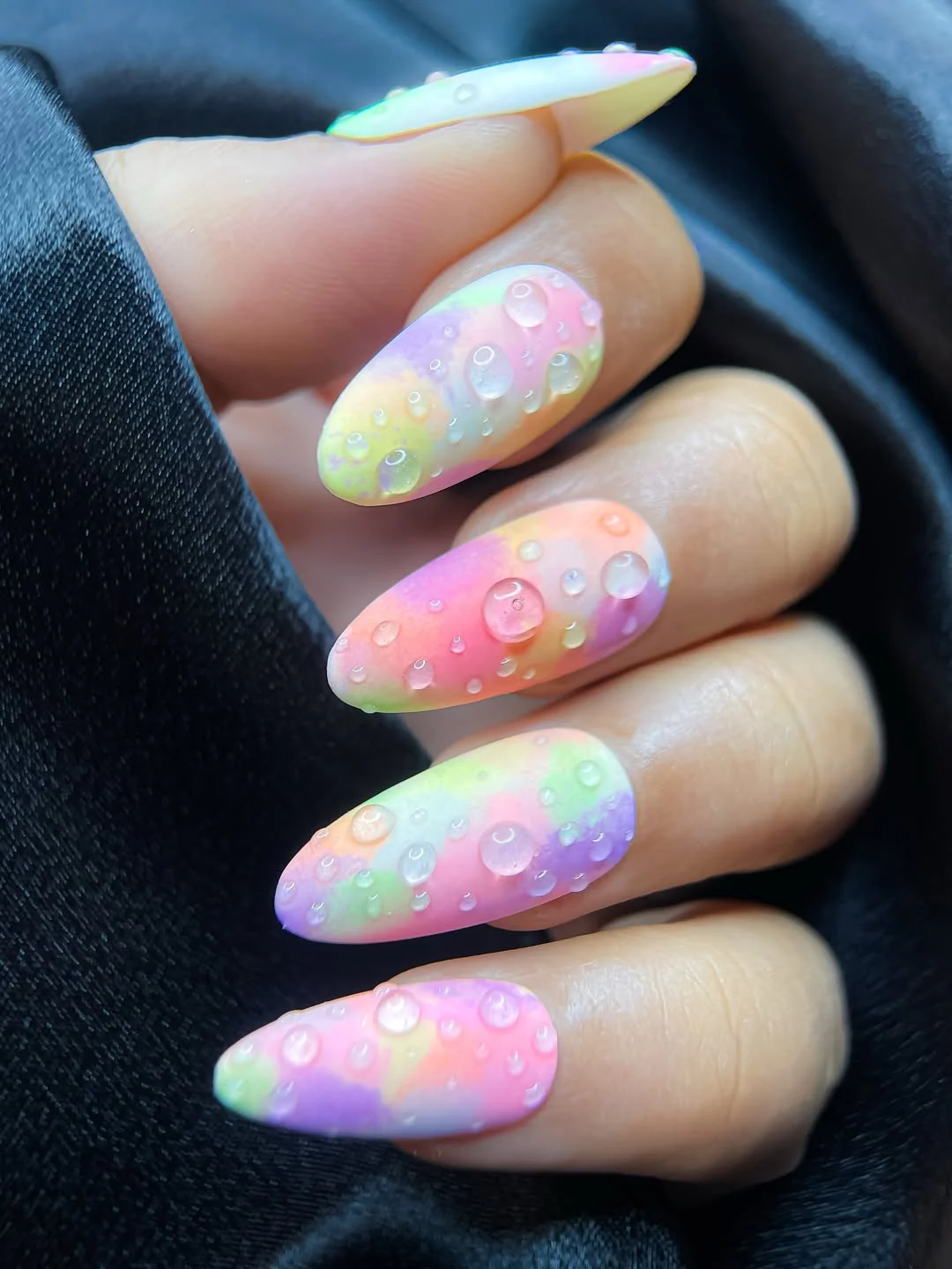summer ombre nails 2026 Water Drop Pastel Ombre Nails