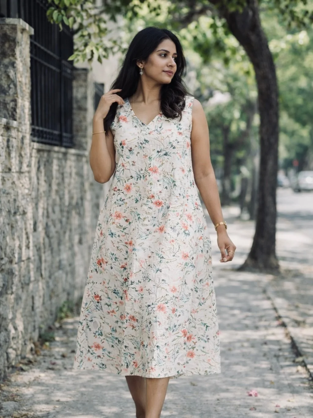 28 summer outfits for women 2026 Soft Floral Sleeveless Dress For Everyday Grace