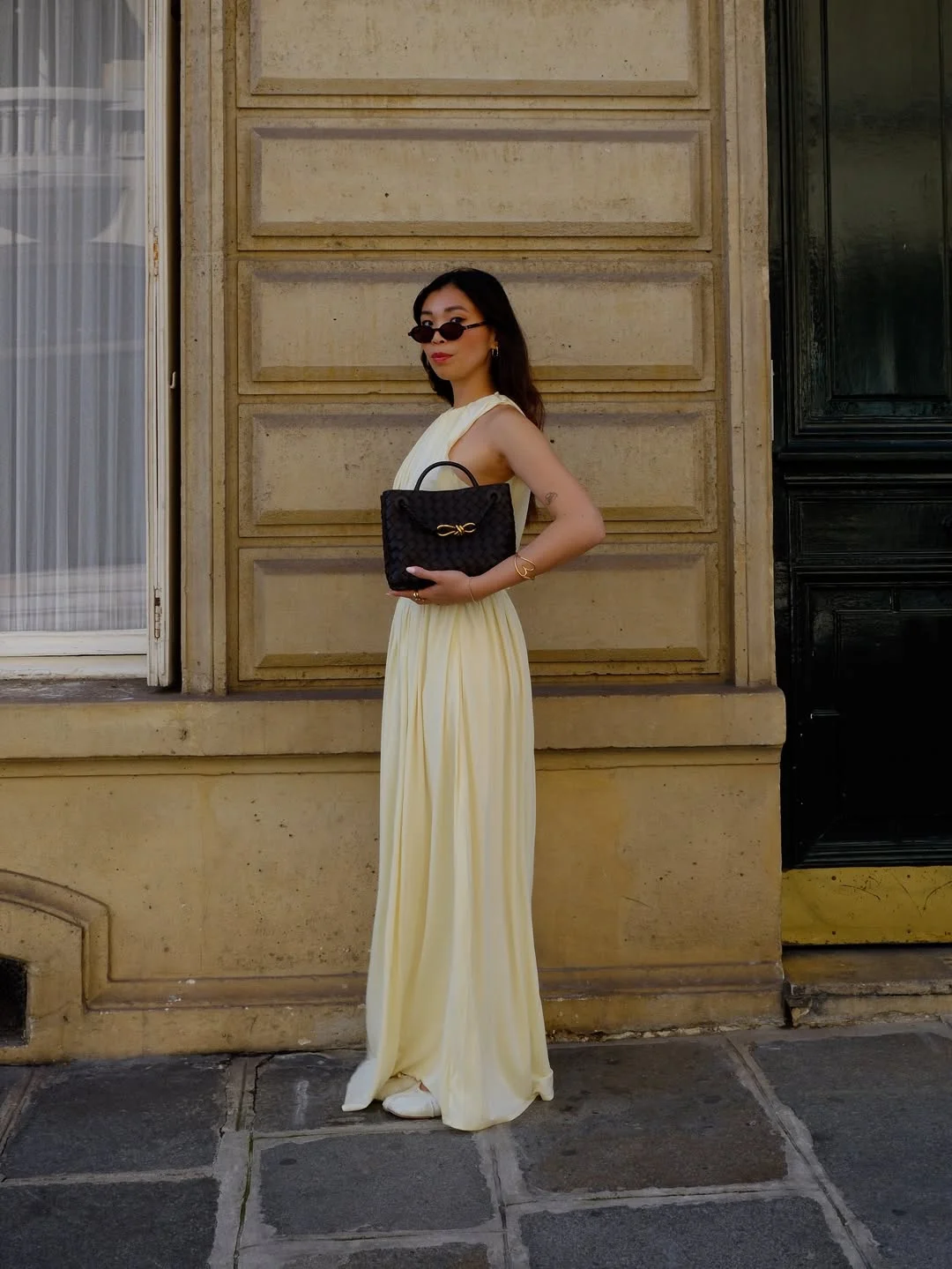 30 summer skirt outfits 2026 Cream Halter Top With A Pale Yellow Maxi Skirt