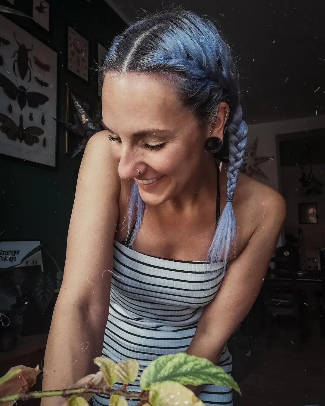 trendy summer braids hairstyle 2026 Dusty Lavender Twin Braids For A Soft Cool-Girl Mood