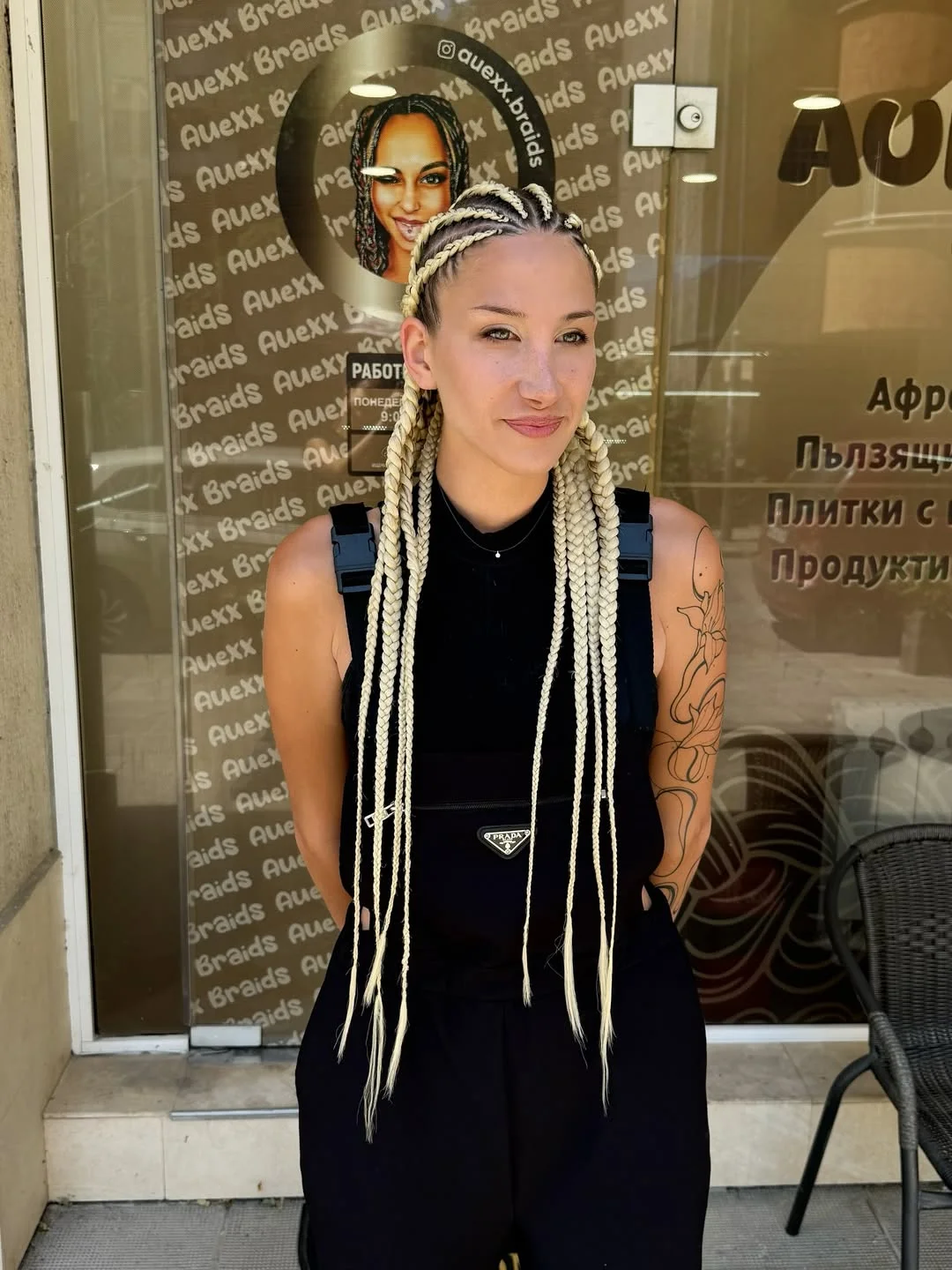 trendy summer braids hairstyle 2026 Platinum Feed-In Braids With A Bold Summer Contrast