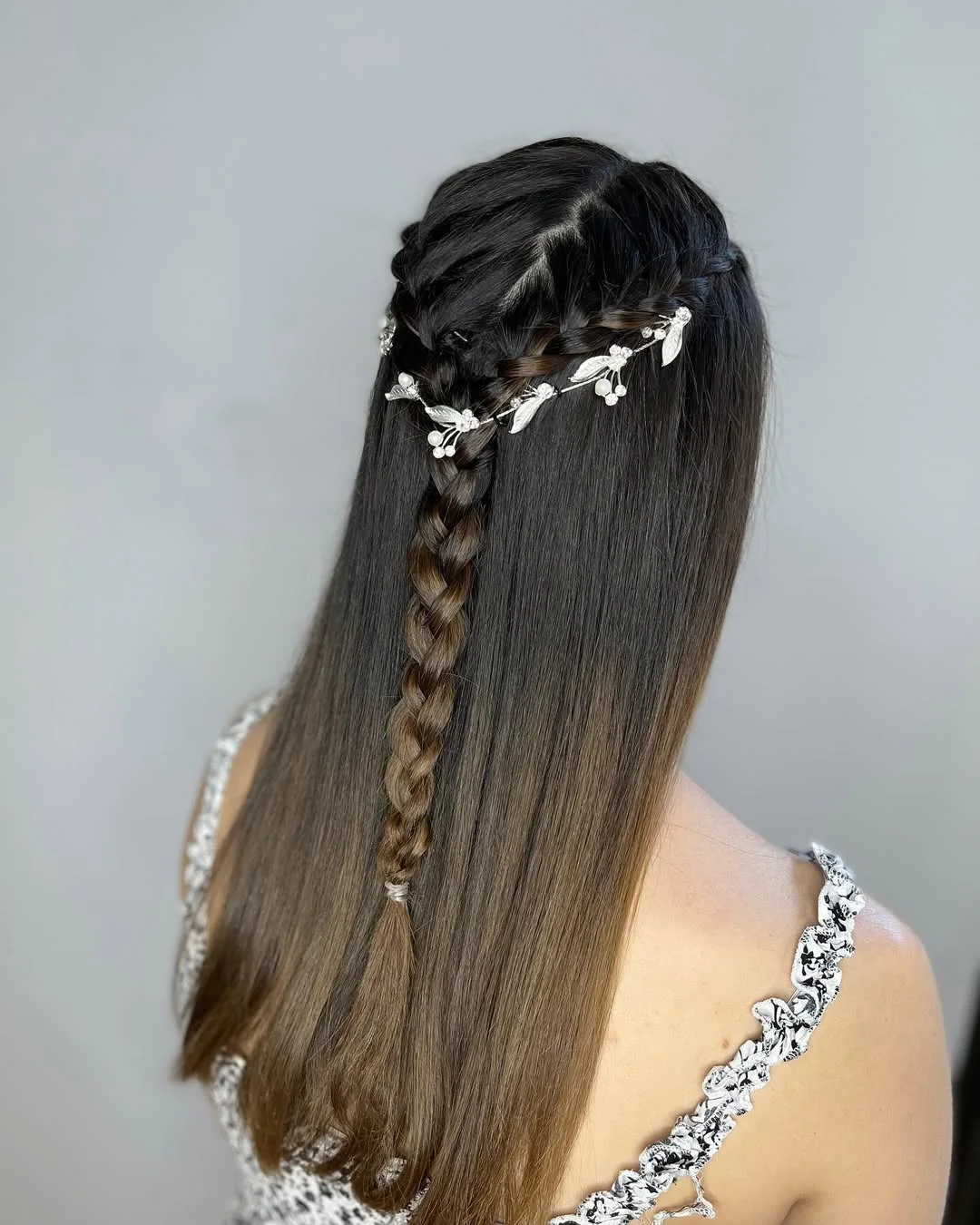 trendy summer braids hairstyle 2026 Delicate Half-Up Braid With Smooth Straight Length