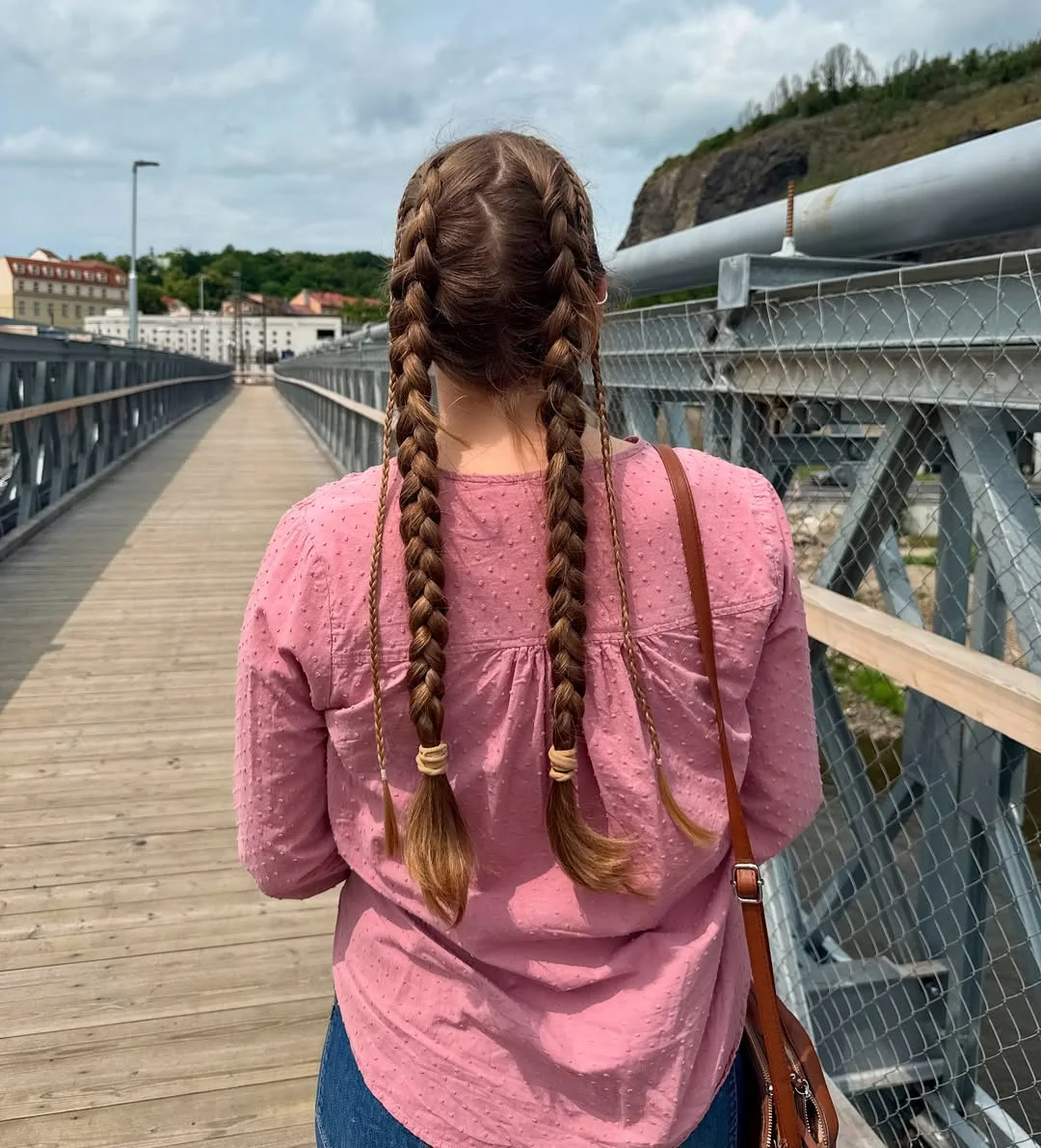 trendy summer braids hairstyle 2026 Classic Twin Braids With A Soft Summer Finish