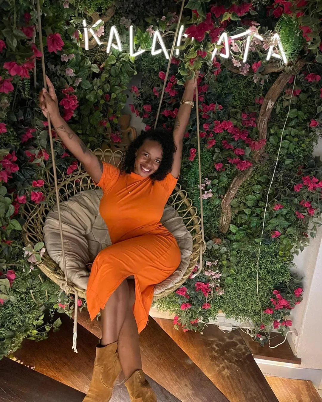 trendy summer outfits for black woman 2026 Orange Knit Dress For Easy Vacation Glow