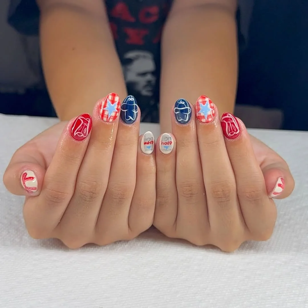 usa nails 2026 Playful Americana Icons With a Short Rounded Shape