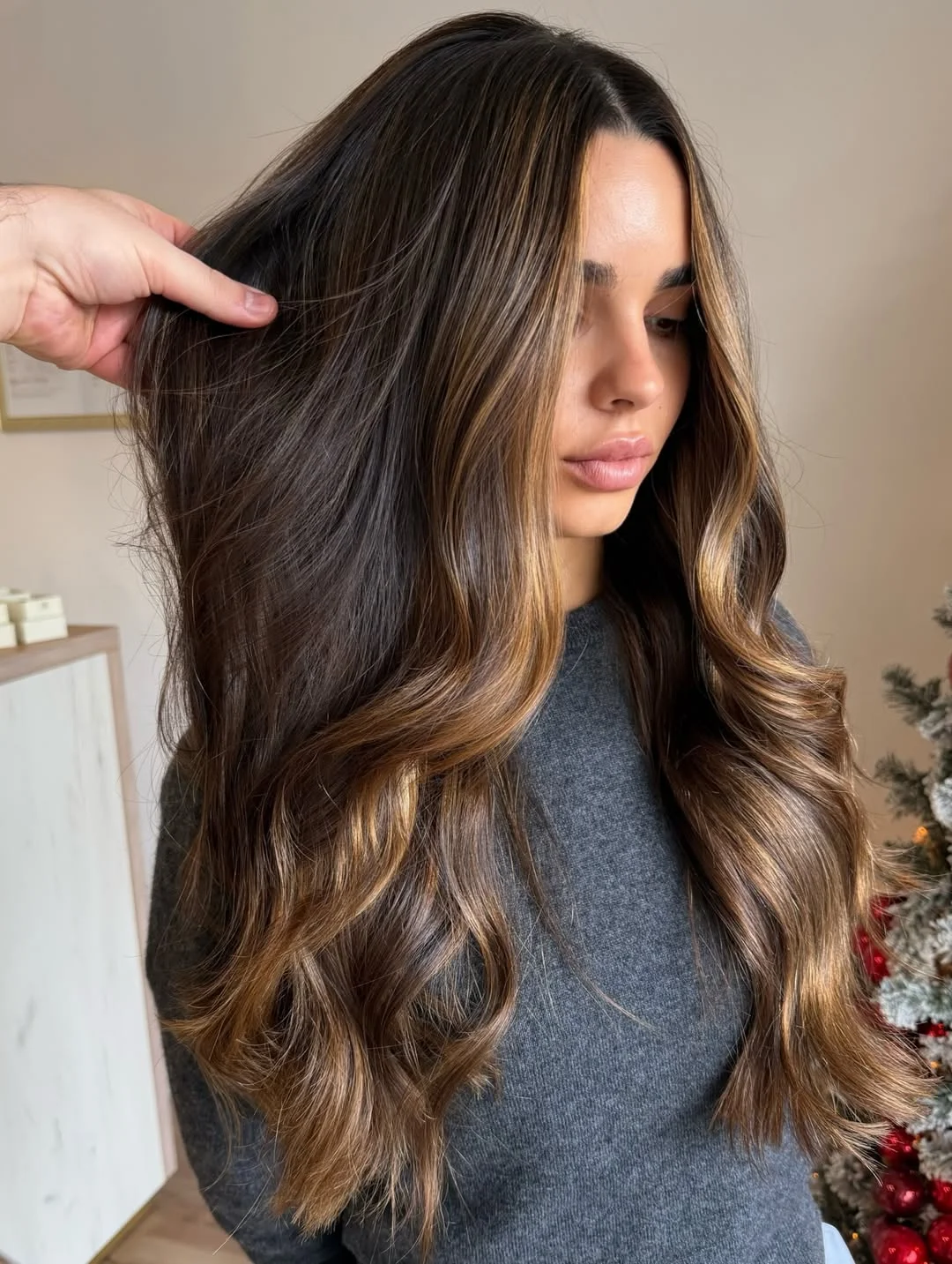 warm summer brunette hair color 2026 Dimensional Brunette With Light Blonde Face Framing