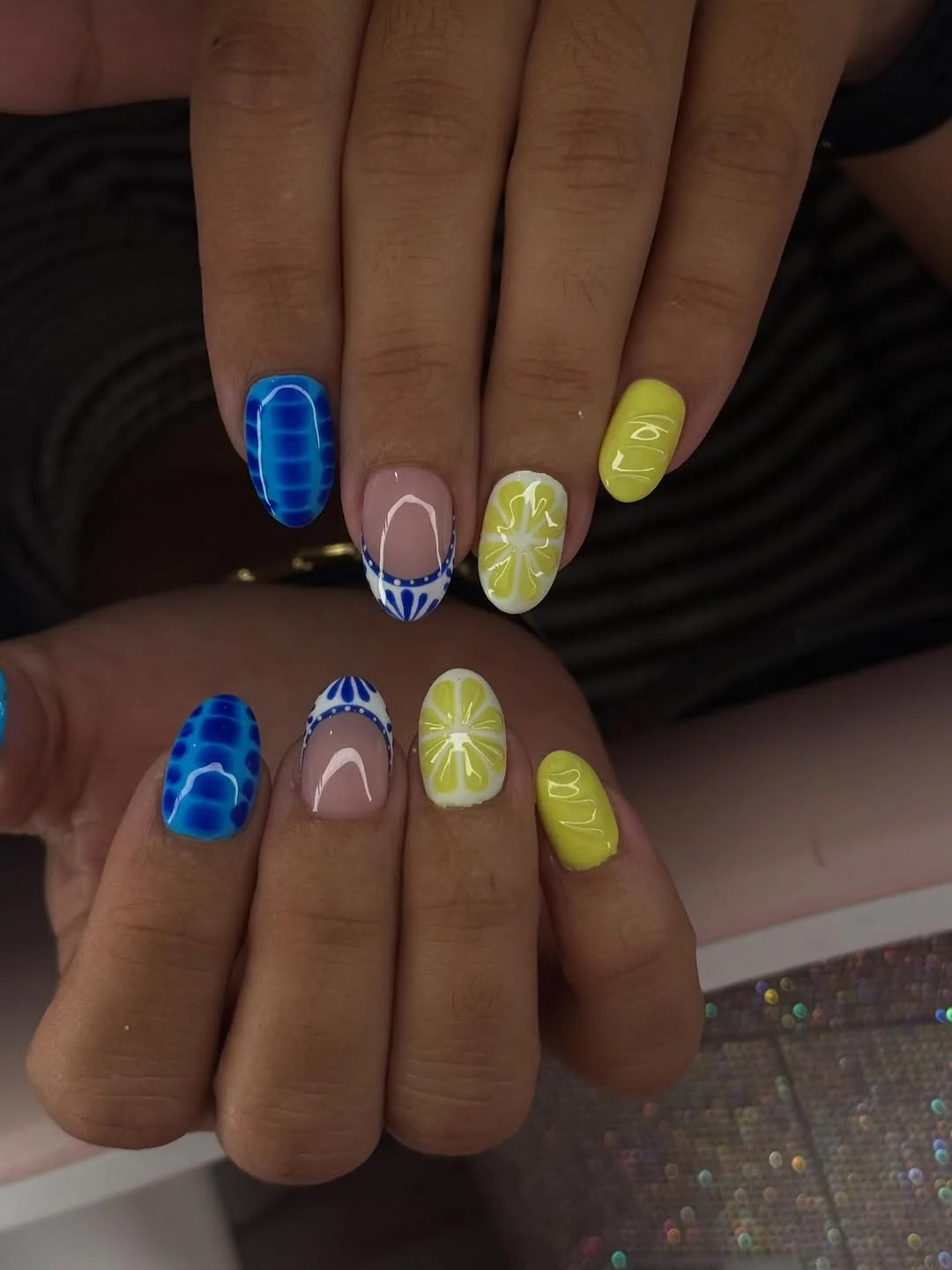 bright summer nails 2026 Blue Lagoon And Lemon Slice Summer Nails