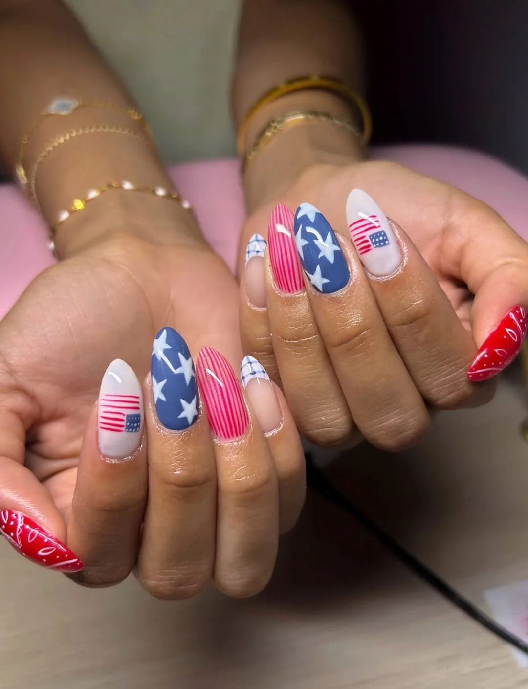 july nails design ideas 2026 Patriotic Flag Nails With Stripes And Stars