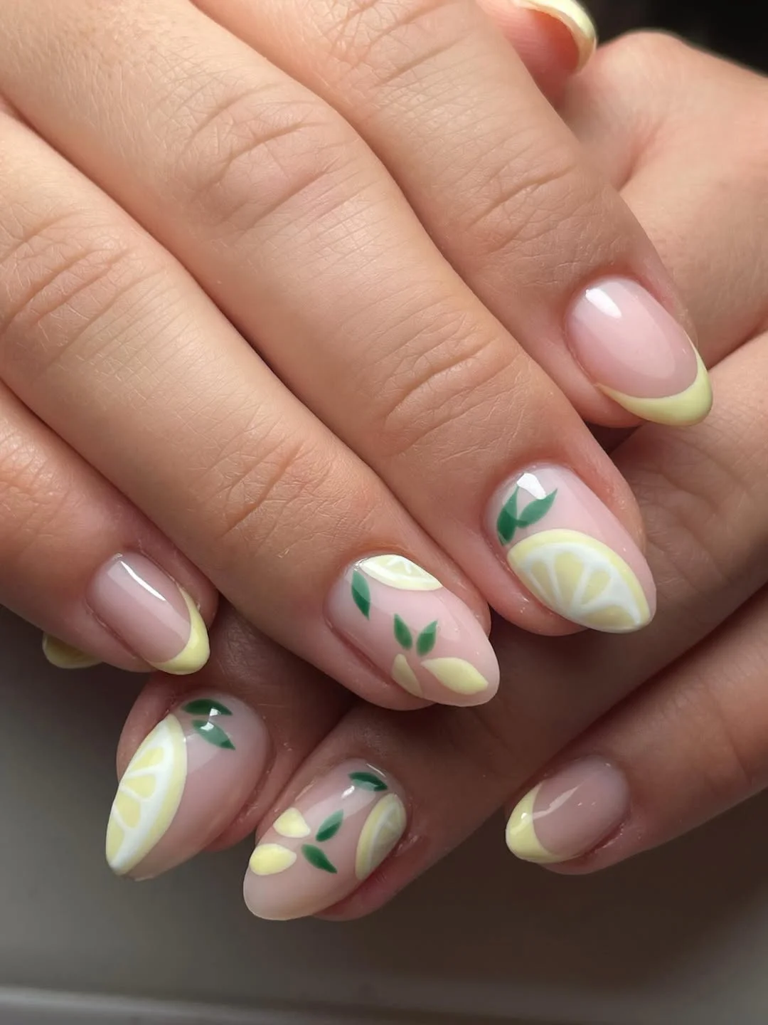 light summer nails 2026 Lemon French Tips With Soft Citrus Nail Art