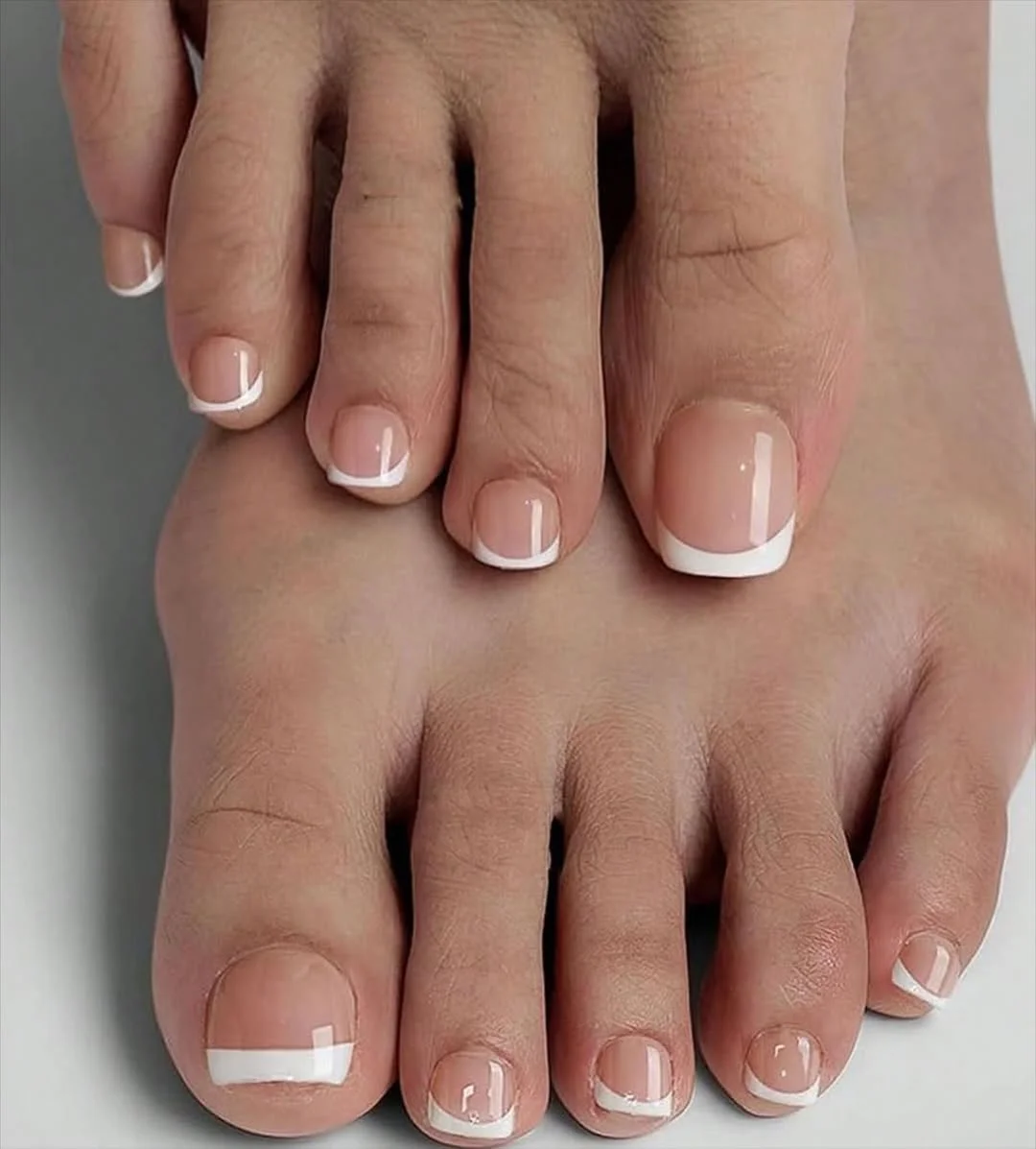 summer white french toes 2026 Ultra Clean French Toes With A Glossy Nude Base
